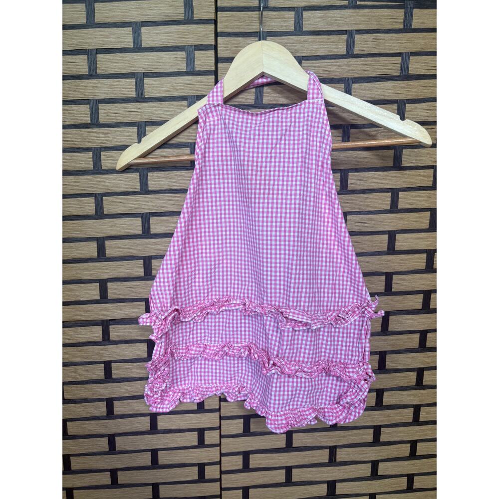 Pottery Barn Kids Pink‎ And White Gingham Plaid Apron